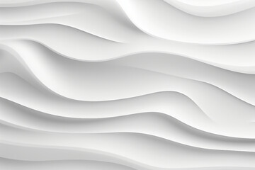 Poster - AI generated photo of seamless subtle white glossy soft abstract wavy embossed texture isolated on white color background