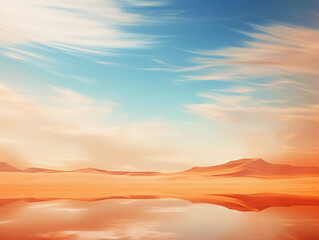 Canvas Print - heatwave mirage, distorted landscape, high - key, blurry, shimmering atmosphere, abstract interpreta