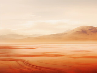 Canvas Print - heatwave mirage, distorted landscape, high - key, blurry, shimmering atmosphere, abstract interpreta