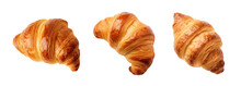 A Variety Of Croissants Isolated On A Transparent Background