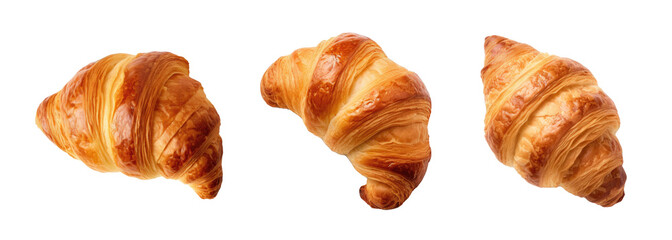 Wall Mural - A Variety of Croissants Isolated on a Transparent Background