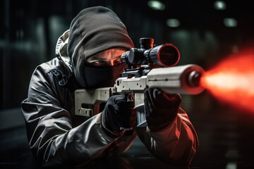 Aufkleber - A man with a sniper rifle