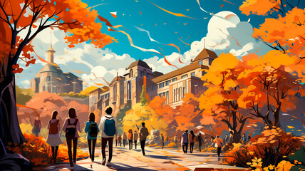 Wall Mural - autumn in the city