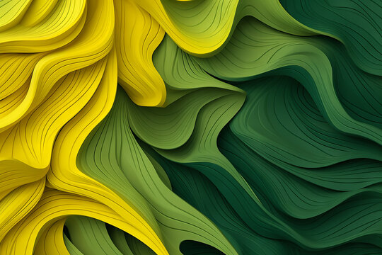Harmonic patern abstract yellow and green background