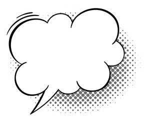 Poster - Converastion cloud in vintage halftone effect. Vintage speech bubble
