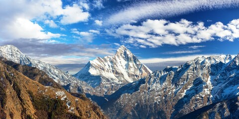 Canvas Print - mount Nanda Devi vith beautiful sky