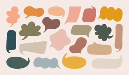 Fototapete - Super set different shape colorful bubbles drawn by hand. Collection of speech bubble, chat bubble or dialog boxes drawn in pastel color. Vector graphic design