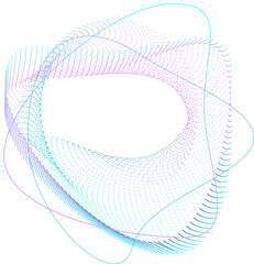 Aufkleber - Big data, network connection structure, data transmission. Abstract wave figure made of colored lines and dots on transparent background. Copy space