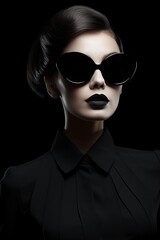  Woman wearing black sunglasses fashion