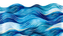 Transparent Ocean Water Wave Copy Space For Text. Isolated Blue, Teal, Turquoise Happy Cartoon Wave For Pool Party Or Ocean Beach Travel. Web Banner, Backdrop, Background Png Graphic Illustration 