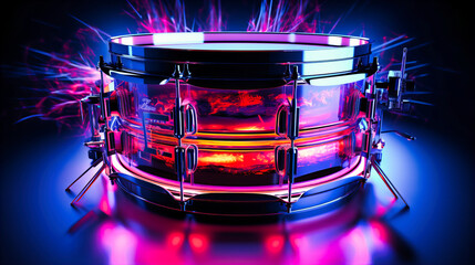 neon drum beating rhythmic luminous sounds