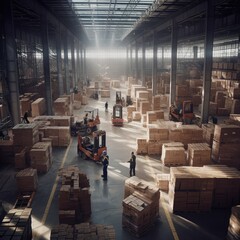 Poster - A small warehouse filled with goods