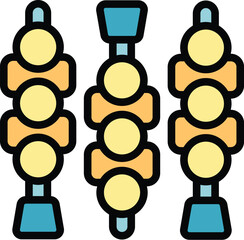 Poster - Bbq stick icon outline vector. Japan food. Asian restaurant color flat