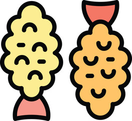Poster - Fish fried icon outline vector. Asian food. Japan restaurant color flat