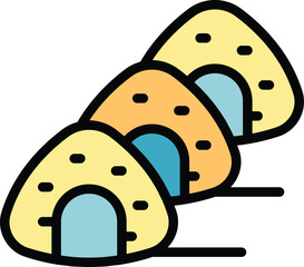 Poster - Sushi roll icon outline vector. Asian japan. Chinese soup color flat