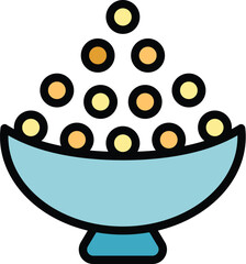 Poster - Fish caviar icon outline vector. Japan food. Asian cuisine color flat