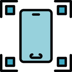 Canvas Print - Phone snapshot icon outline vector. Zoom app. Screenshot camera color flat