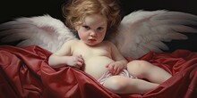 Painting Of Cupid, Angel, Generative AI