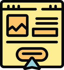 Poster - Web search icon outline vector. Modern facility. Modern accommodation color flat