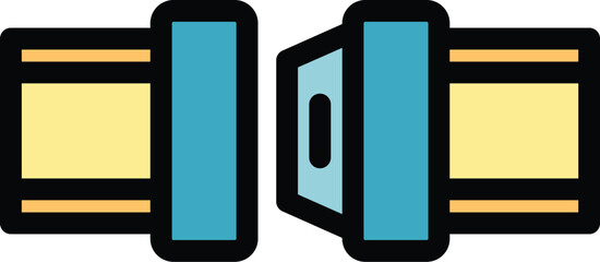 Poster - travel seat belt icon outline vector. drive road. safe car color flat