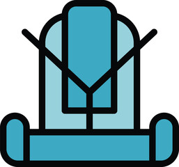 Poster - protect kid belt icon outline vector. car safety. drive accident color flat