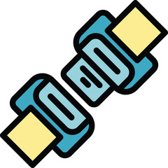 Poster - safe belt icon outline vector. secure road. seat car color flat