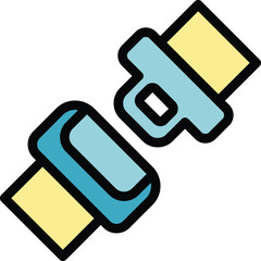 Poster - car belt icon outline vector. drive road. airplane fasten color flat