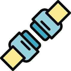 Poster - safety belt lock icon outline vector. security safe. strap travel color flat