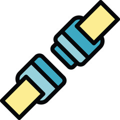 Poster - lock belt icon outline vector. road plane. safe car color flat