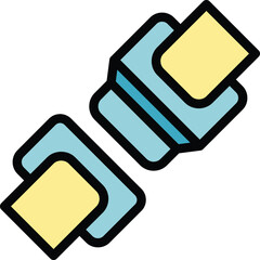 Poster - lock belt icon outline vector. drive accident. strap travel color flat