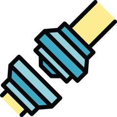 Poster - top lock belt icon outline vector. car safety. security road color flat