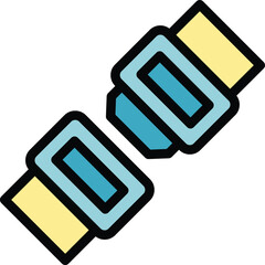 Poster - belt lock car icon outline vector. safe drive. fasten secure color flat
