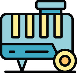 Poster - Generator motor icon outline vector. Power engine. Gas machine color flat
