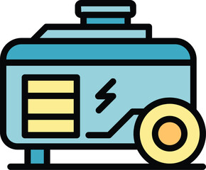 Poster - Backup generator icon outline vector. Electric energy. Mobile motor color flat