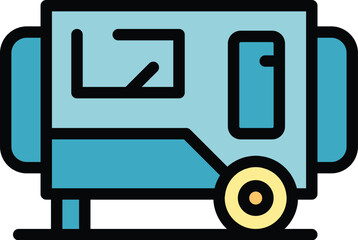 Poster - Generator supply icon outline vector. Power engine. Portable machine color flat