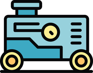Poster - Current generator icon outline vector. Power engine. Gas portable color flat