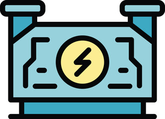 Poster - Standby generator icon outline vector. Electric engine. Gas portable color flat