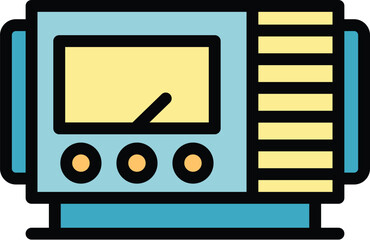 Poster - Stationery generator icon outline vector. Electric energy. Mobile equipment color flat