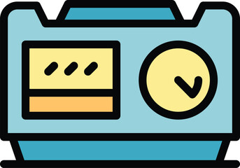 Poster - Generator station icon outline vector. Power engine. Portable machine color flat