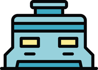 Poster - Alternator icon outline vector. Power generator. Motor backup color flat