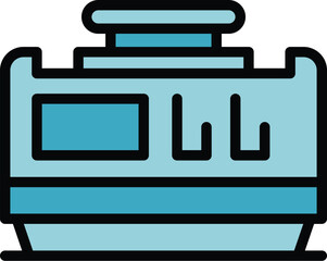 Poster - Generator voltage icon outline vector. Electric engine. Motor backup color flat