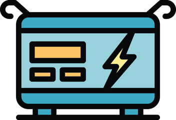 Poster - Generator machine icon outline vector. Power energy. Portable equipment color flat