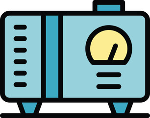 Poster - Emergency generator icon outline vector. Electric energy. Gasoline motor color flat