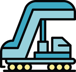 Poster - Airplane ladder icon outline vector. Travel airport. Terminal plane color flat