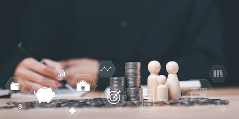 Aufkleber - concept of interest rates and dividends,financial interest rate growth chart,percentage increase in investment and deposit interest rates ,financial graphical and statistical analysis,stock market
