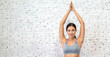 © Art_Photo - Portrait of sport slim fit strength woman training in sportswear sitting relax and practicing yoga, fitness, exercise, wellness, workout, sport at home.Diet concept.Fitness and healthy lifestyle