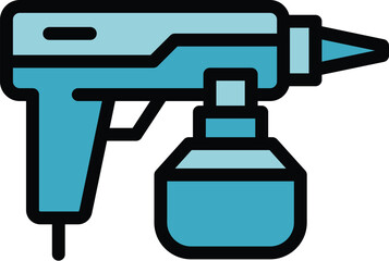 Canvas Print - Paint gun icon outline vector. Diy repair. Work construction color flat