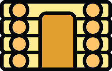 Poster - wood house icon outline vector. diy repair. work tool color flat