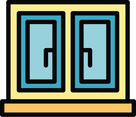 Poster - new house window icon outline vector. work tool. hand saw color flat