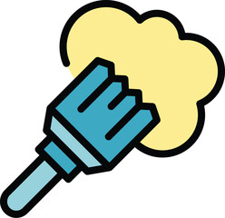 Poster - paint brush icon outline vector. diy repair. work tool color flat